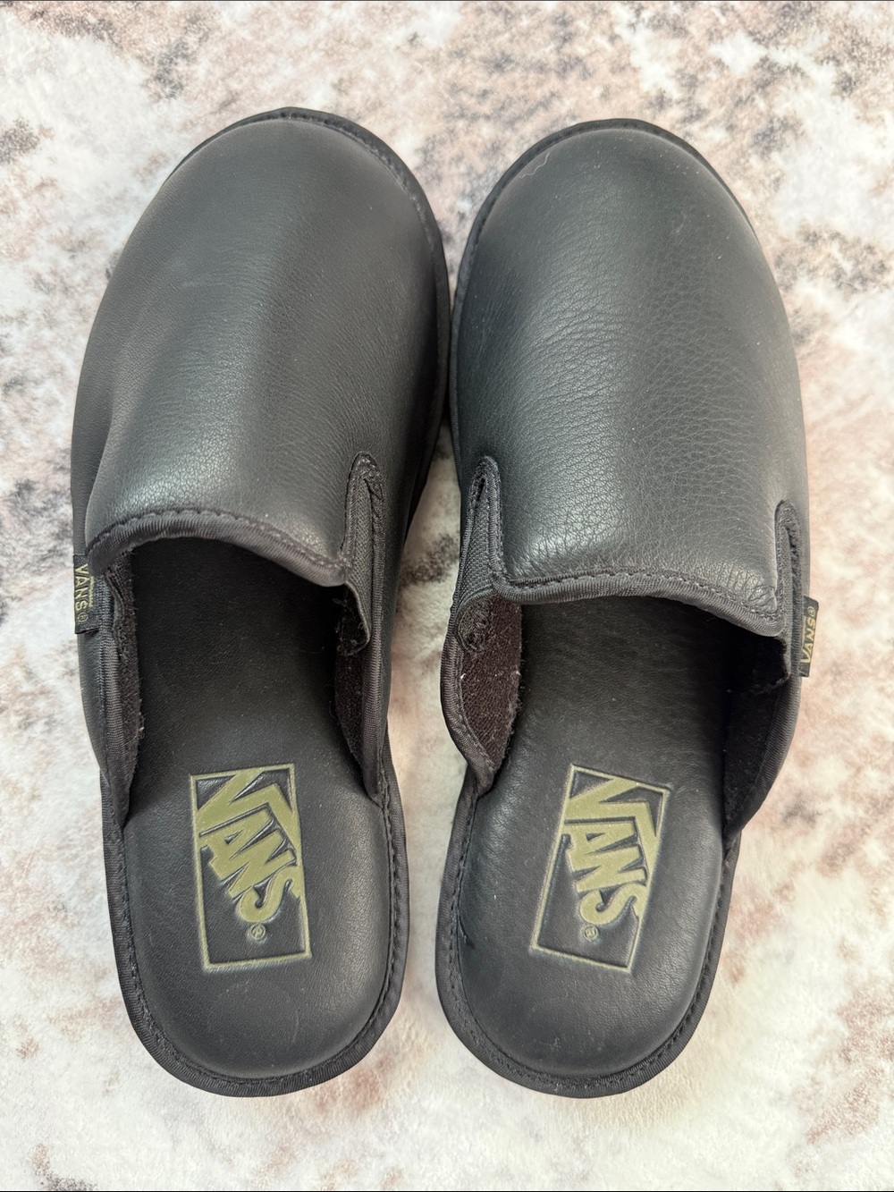 Vans Black Leather Slip-On Mountain Mule